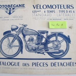 Catalogue des pièces détachées D 45 A